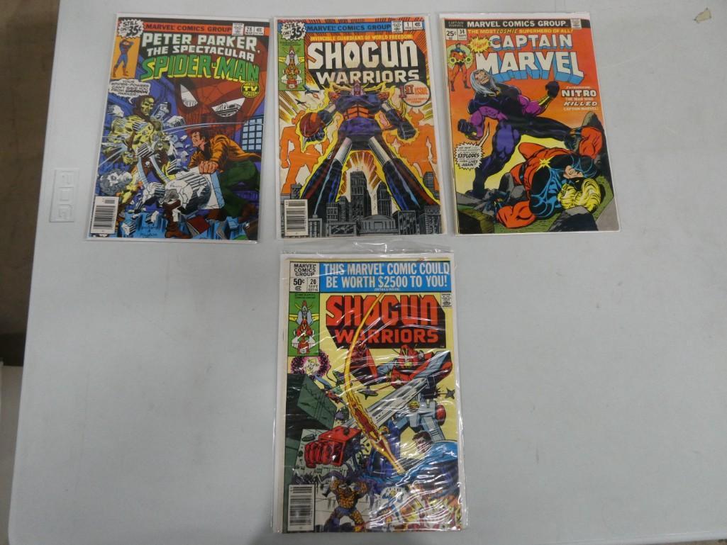 Lot of 4 Marvel Comics - Peter Parker Spider-Man, Shogun Warriors, Captain Marvel (1 of 5)