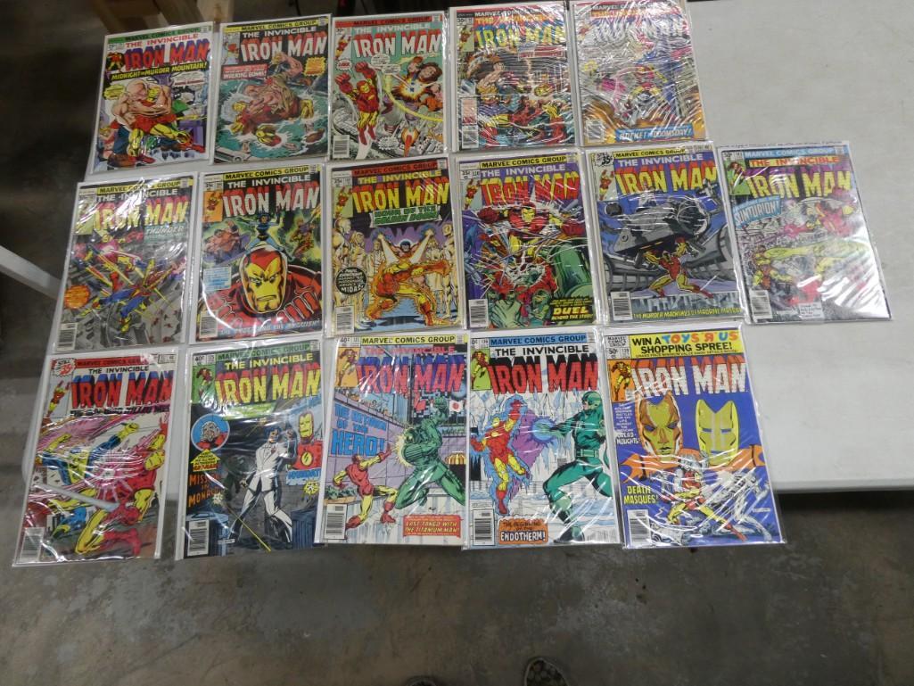 Lot of 16 The invincible Iron Man Comics including issues between 79 and 143: Lot of 16 The invincible Iron Man Comics including issues between 79 and 143 - issue 143 is signed by Bob Layton