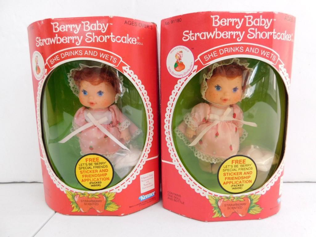 2 Strawberry Shortcake Berry Baby Dolls by Kenner New Old Stock: 2 New Old Stock 1984 Kenner Strawberry Shortcake Berry Baby Dolls