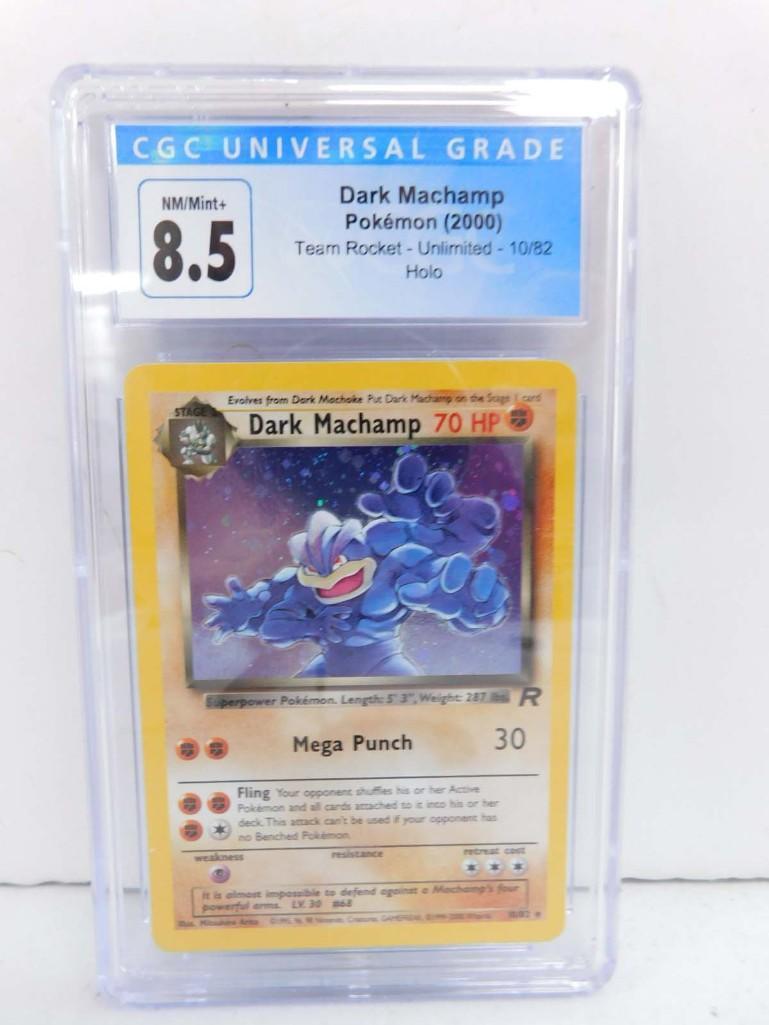 Pokemon Dark Machamp Card CGC Graded 8.5 Team Rocket Unlimited 10/82 Holo (1 of 3)