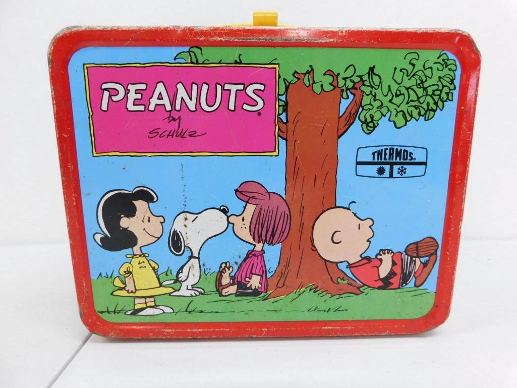 Vintage Metal Peanuts Gang Lunchbox Charlie Brown , Snoopy , Lucy , Linus , etc (1 of 7)