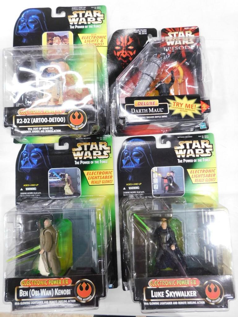 4 Star Wars Action Figures New in Package: 4 Star Wars Action Figures New in Package including R2-D2, Darth Maul, Ben (Obi-Wan) Kenobi, Luke Skywalker
