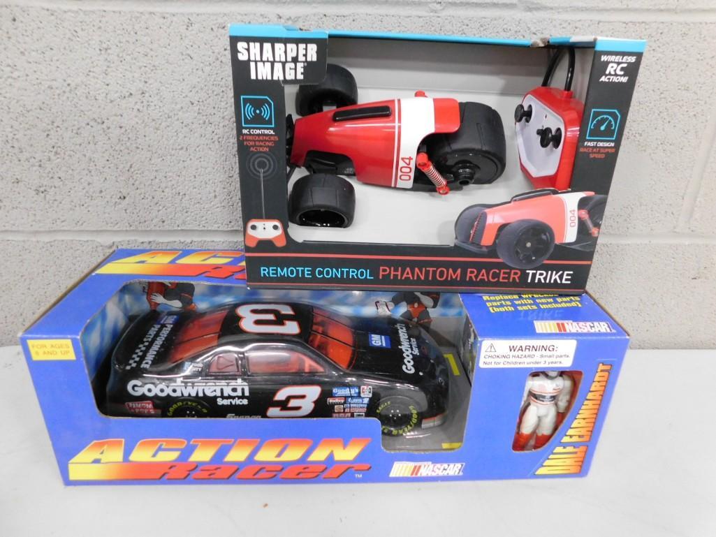 2 Toy Cars incl Sharper Image Remote Control Phantom Racer Trike and Action Racer Dale Earnhardt Car: 2 Toy Cars incl Sharper Image Remote Control Phantom Racer Trike and Action Racer Dale Earnhardt Car and Action Figure. Both new in box