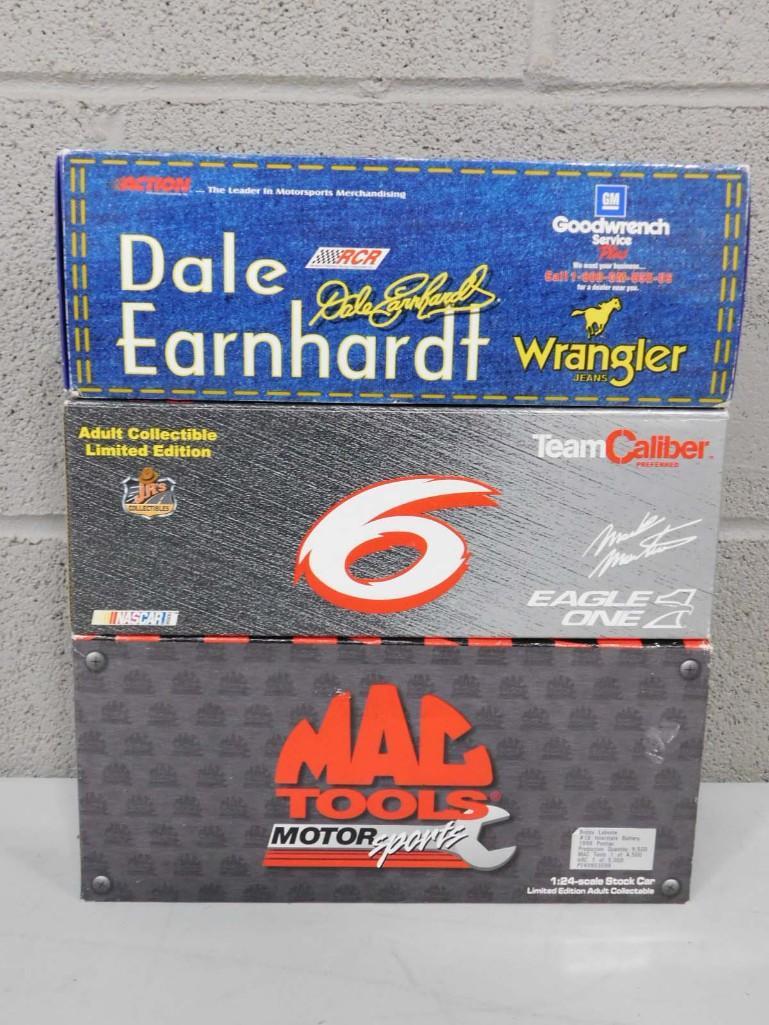 3 Model Cars 1:24 Scale incl Dale Earnhardt Wrangler Jeans Car, Team Caliber Eagle 1 Mark Martin: 3 1:24 Scale Model Cars incl Dale Earnhardt Wrangler Jeans Car, Team Caliber Eagle 1 Mark Martin Die Cast, and Max Tools Motor Sports