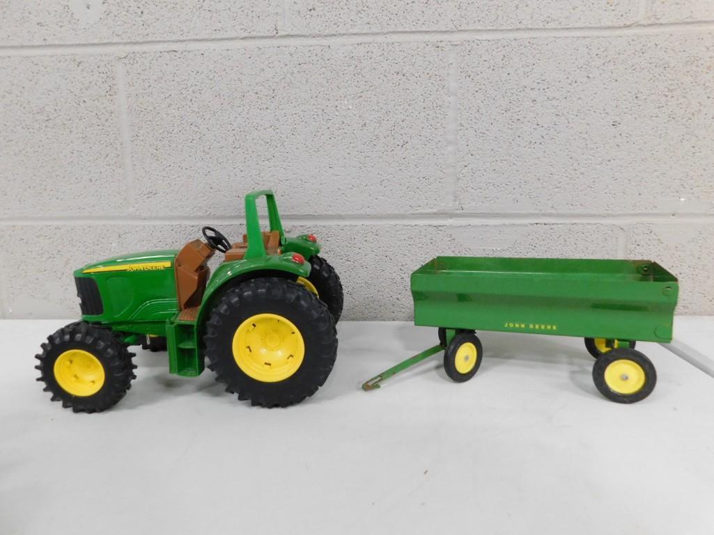Ertl John Deere Tractor and Pressed Steel Wagon Farm Toy Lot (1 of 4)