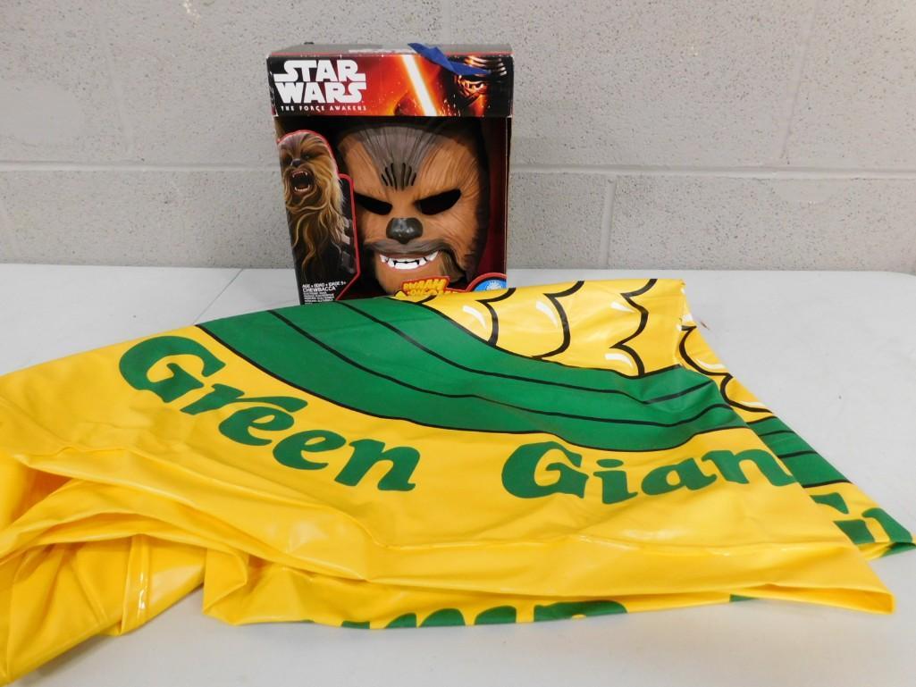 Star Wars Chewbacca Electronic Mask and a Green Giant Inflatable Corn (1 of 3)