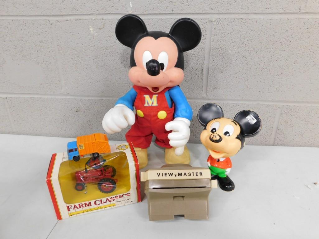 2 Vintage Mickey Mouses, a View Master, a tractor and Truck (1 of 5)