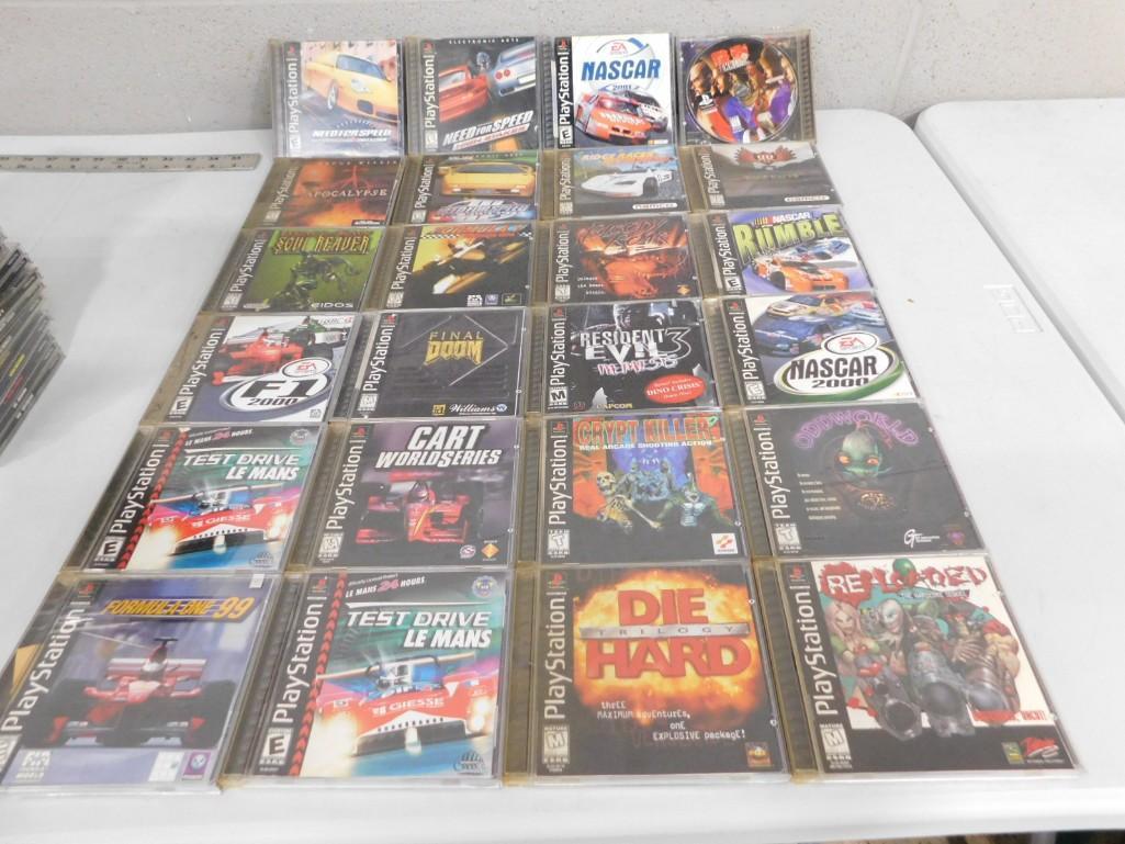 Lot of 24 Sony PlayStation Games including Final Doom, Test Drive, Nascar 2000, Odd World: Lot of 24 Sony PlayStation Games including Final Doom, Test Drive, Nascar 2000, Odd World, Formula One 99, Need for Speed, Resident Evil 3, etc.