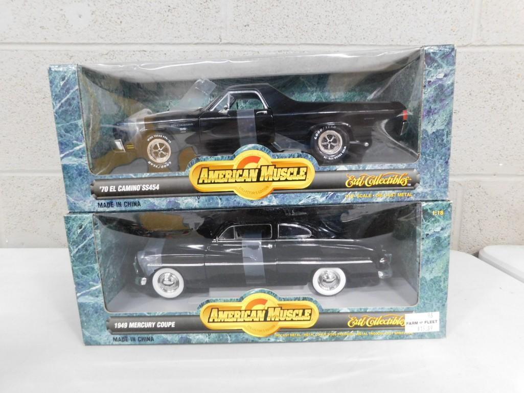 2 Ertl American Muscle Die Cast Cars incl '70 El Camino SS454 1:18 Scale and 1949 Mercury Coupe (1 of 5)