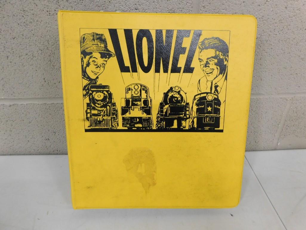 Binder full of vintage Lionel Catalogs: Binder full of vintage Lionel Catalogs
