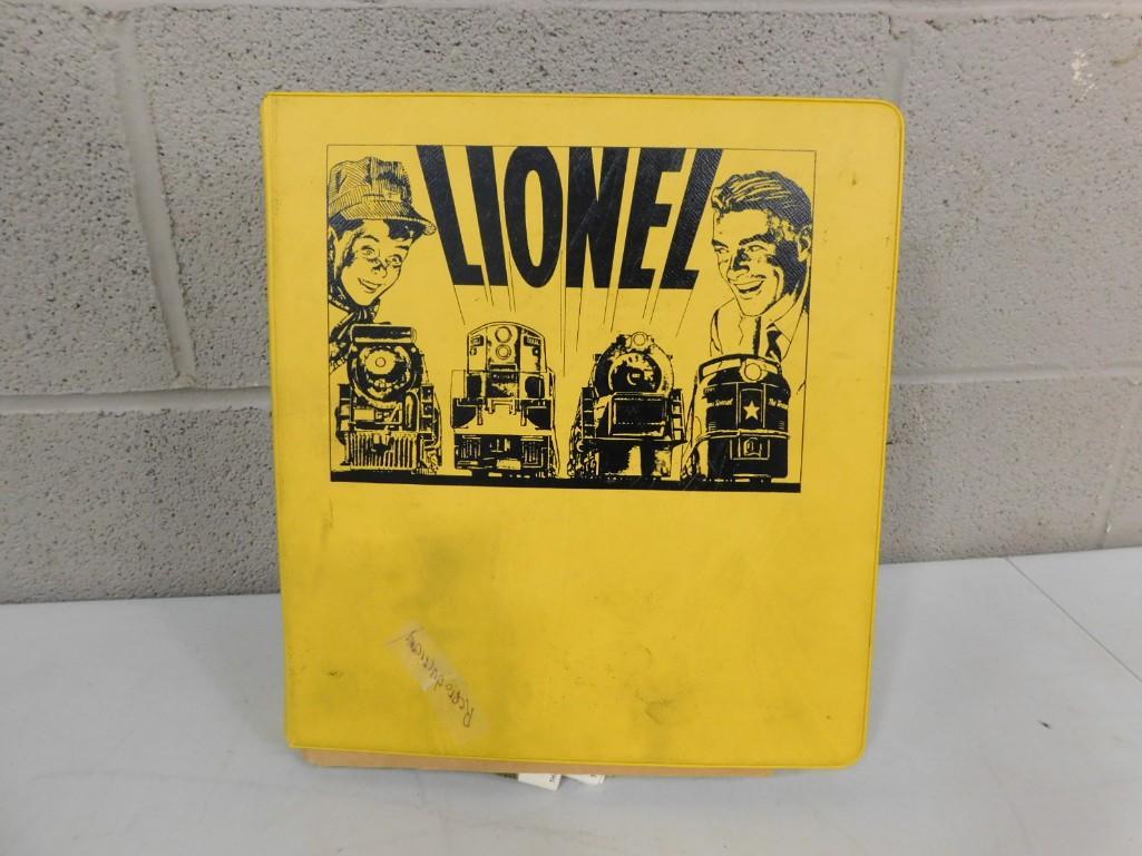 Binder full of Vintage Lionel Train Catalogs: Binder full of Vintage Lionel Train Catalogs