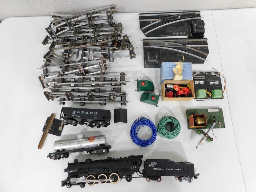 Lot of O Scale Model Trains, Tracks, Accessories, etc.: Lot of O Scale Model Trains, Tracks, Accessories, etc. Includes American Flyer A.C. Gilbert
