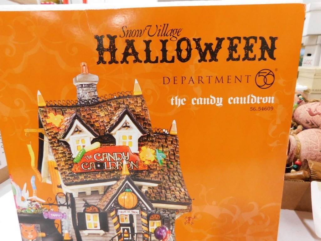 Dept 56 Halloween The Candy Cauldron Snow Village in Original Box: Department 56 Halloween The Candy Cauldron Snow Village in Original Box 56.54609