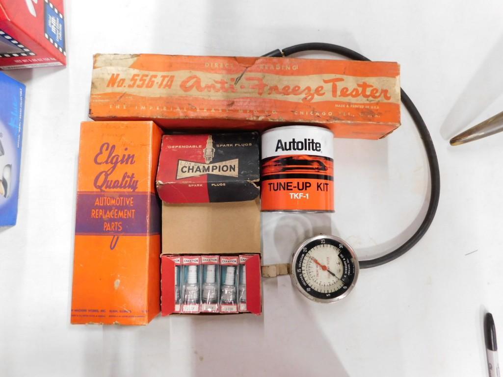 Automotive Lot including Spark Plugs, Tune-Up Kit , Antifreeze tester, etc. (1 of 8)