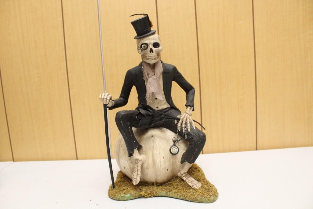 Bethany Lowe Mr Skeleton on Pumpkin 13" Halloween Figure (1 of 6)