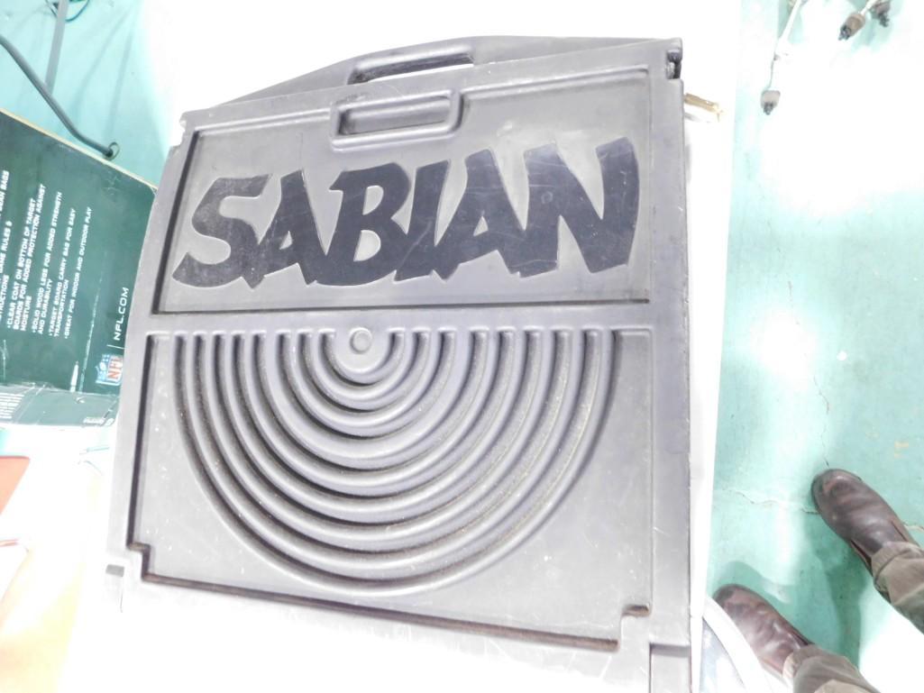 Sabian Case of 8 Cymbals Asst Sizes: Sabian Case of 8 Cymbals Assorted Sizes. All Sabian cymbals. Includes 20" , 18" metal crash, 18" medium crash, 16" thin crash - has a crack, 20" medium ride, 16" thin crash, 16