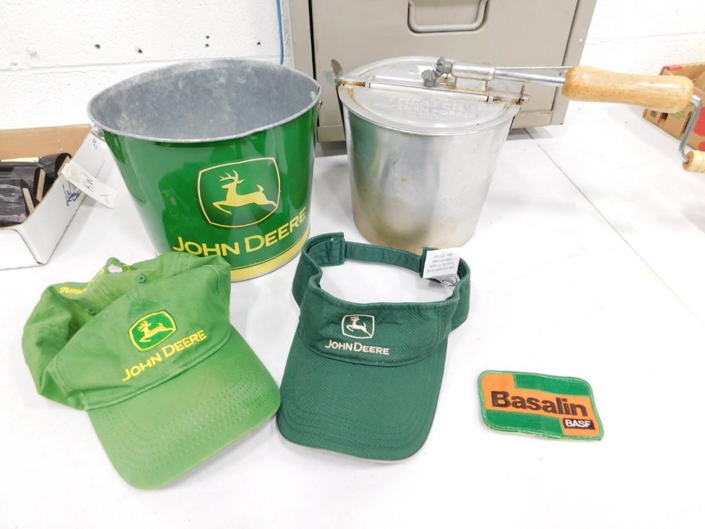 John Deere Lot including Hats, Popcorn Maker, etc. (1 of 4)