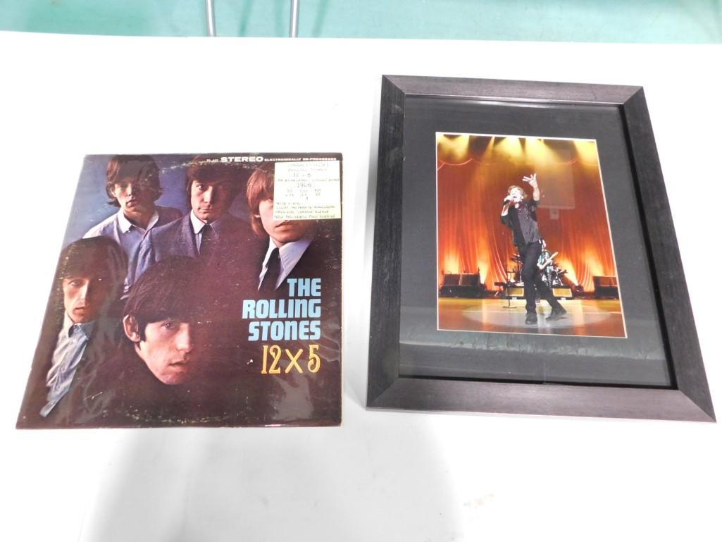 Rolling Stones Lot incl Framed Print of Mick Jagger , Vinyl Rolling Stones Album 12 X 5 - Light to M (1 of 6)