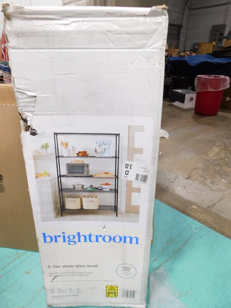 Briteroom 5 Tier Wide Wire Shelf New in Box 72 5/8" Tall x 47 5/8" Wide x 18" Deep (1 of 3)
