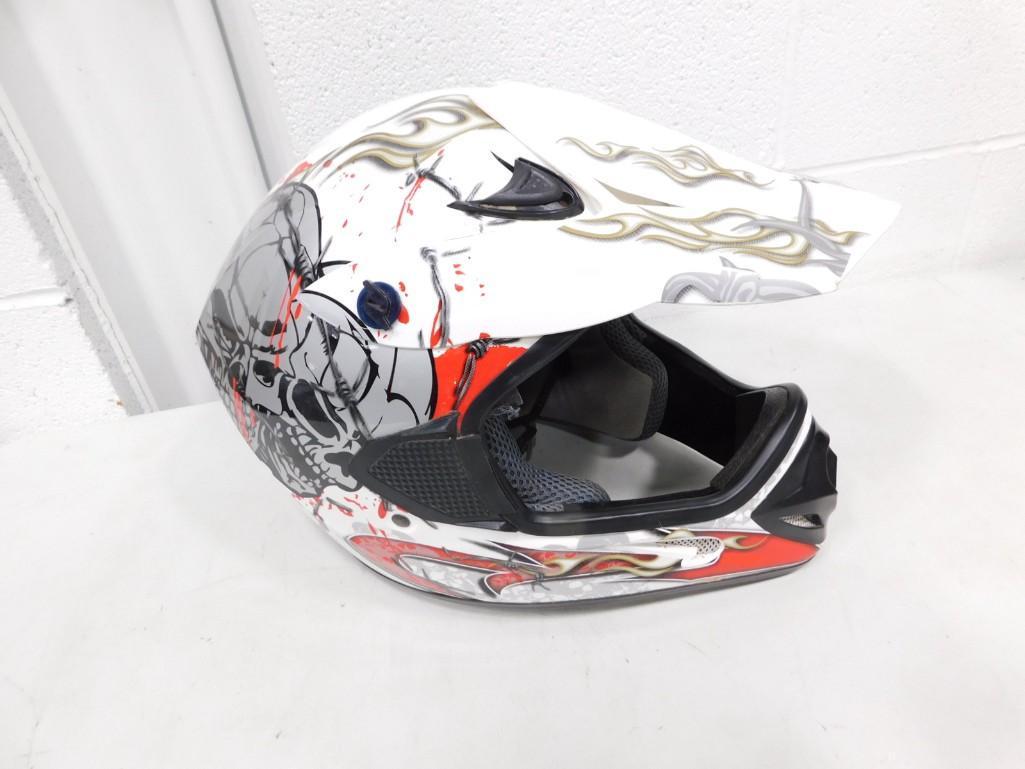 Motorcycle Helmet with Skull Design Size L: Motorcycle Helmet with Skull Design Size L