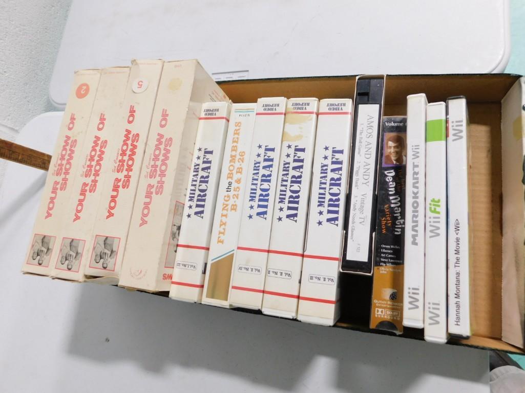 Media Lot incl Wii Video Games and VHS Tapes incl Military and Sid Caesar: Media Lot incl Wii Video Games and VHS Tapes incl Military and Sid Caesar