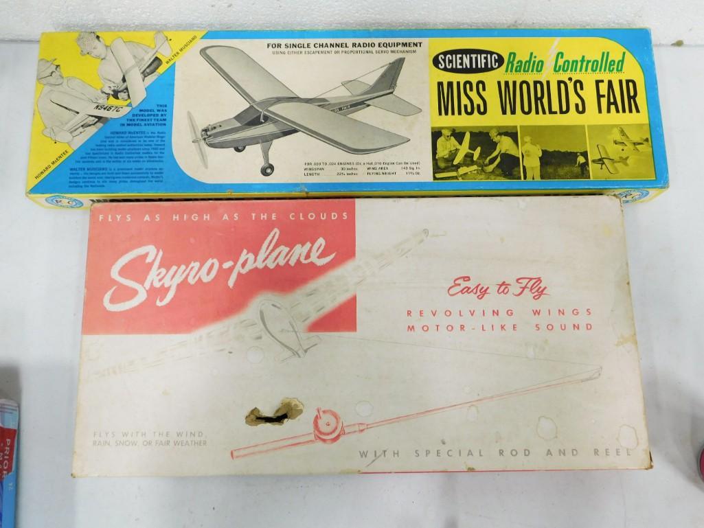 Vintage Skyro Plane Toy Airplane and Scientific Radio Controlled Miss World's Fair Airplane Kit (1 of 7)