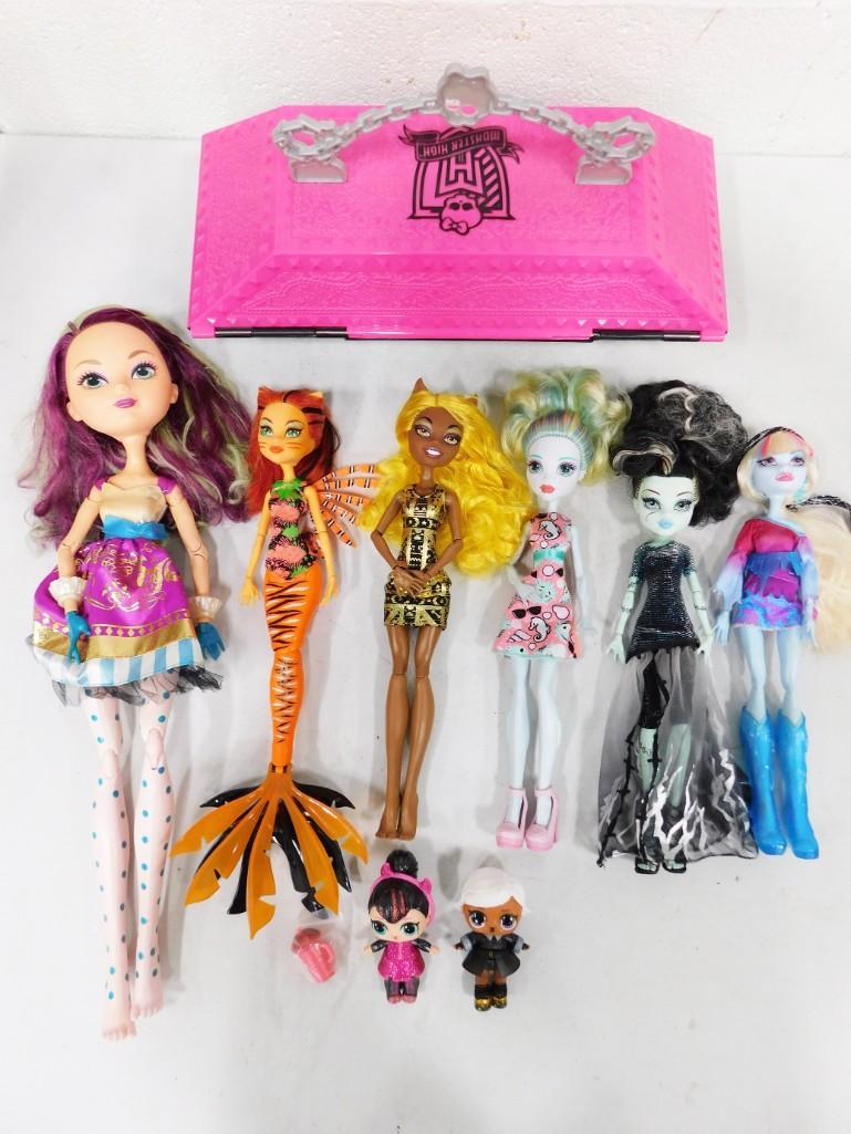 Monster High Dolls incl Torelei Stripe Glowsome Ghoulfish, Frankie Stein Ghouls Rule, Abbey (1 of 8)