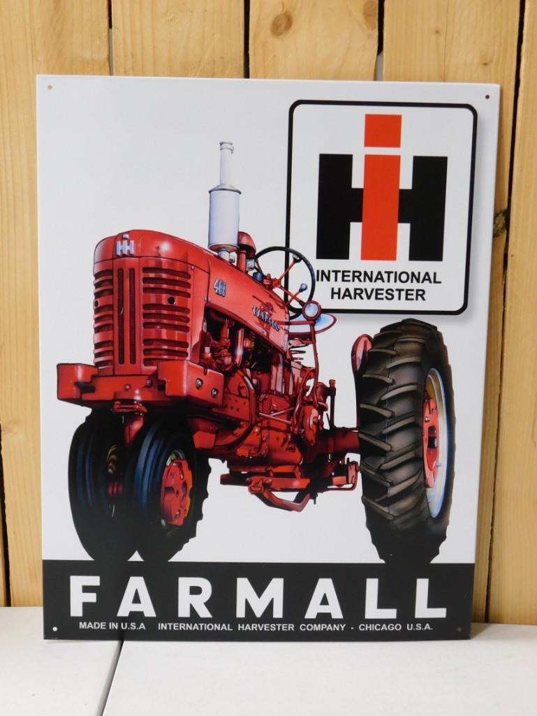 International Harvester Farmall Tractor Metal Sign Modern Retro: International Harvester Farmall Tractor Metal Sign Modern Retro . Measures approximately 16"x12.5"