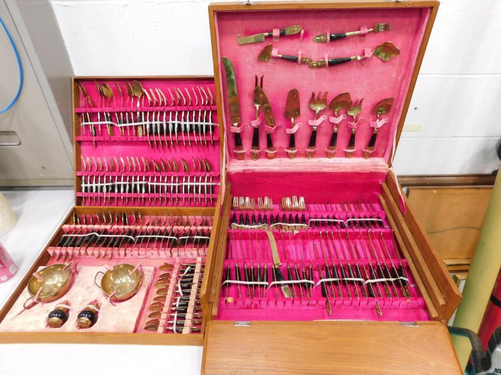 Vintage Rosewood and Brass Flatware Set (1 of 8)