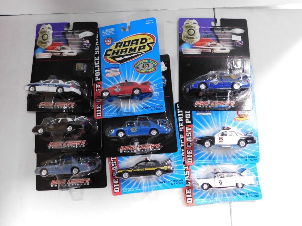 Lot of 9 New in Package Die Cast Toy Cars incl Road Champs 1:43 Scale (1 of 3)