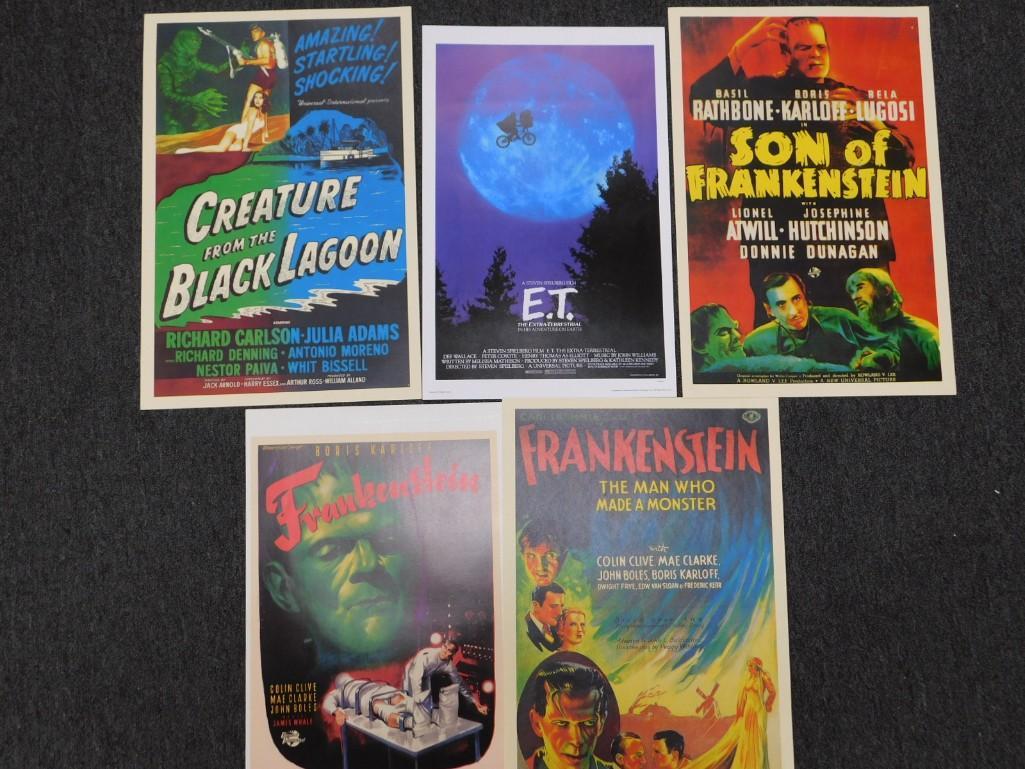 5 Small Reprint Movie Posters incl Creature from the Black Lagoon, ET, Son of Frankenstein (1 of 4)
