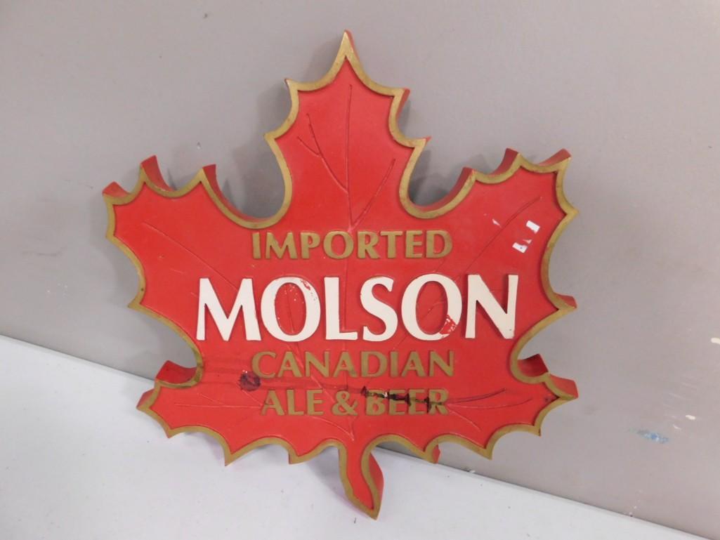 Molson Beer Canadian Maple Leaf Advertising Sign (1 of 3)