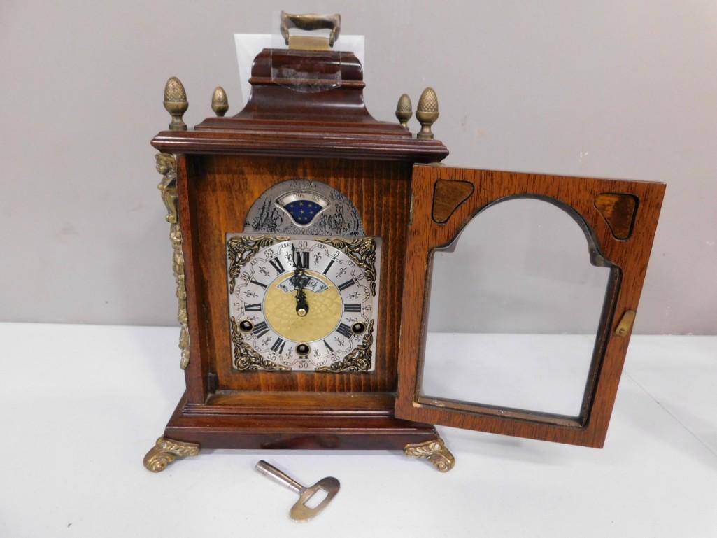 Vintage Warmink Wuba Jaw Mantel Clock with Moon Phase (1 of 8)