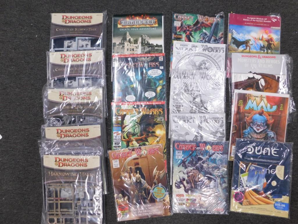 5 Dungeons and Dragons Dungeon Tiles and Gaming Magazines incl Casket Works, Dungeons and Dragons, (1 of 5)