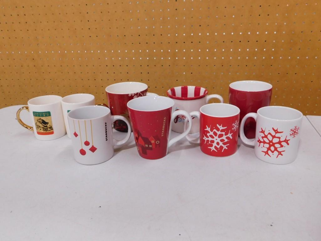 7 Starbucks Coffee Christmas Mugs and 2 Seattle's Best (1 of 9)