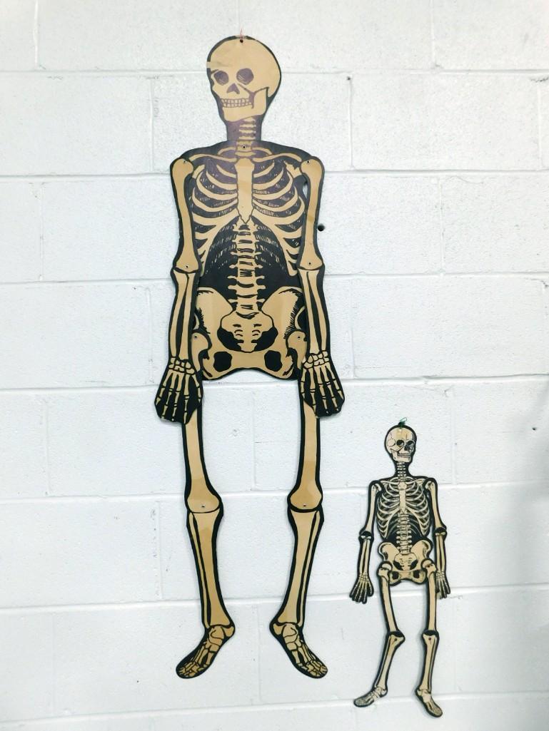 2 Cardboard 1950's or 1960s Skeletons with Moveable Arms and Legs (1 of 3)