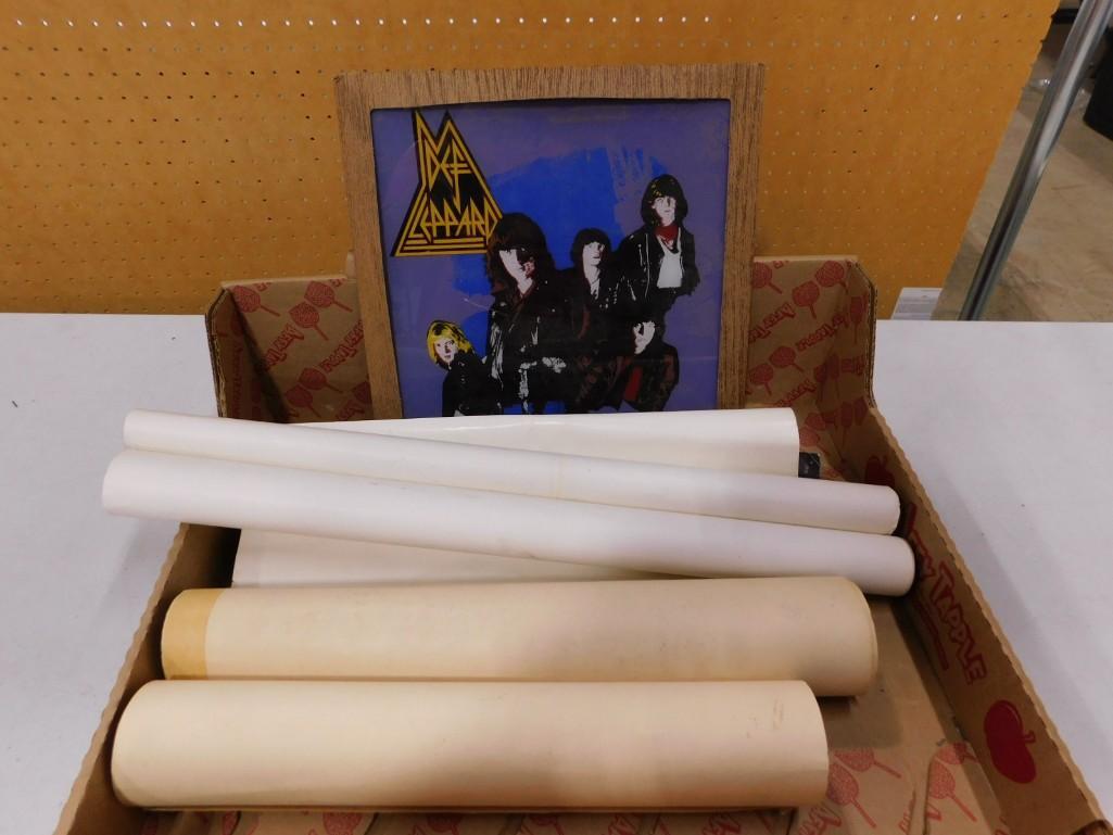 Old Band Posters incl Jimi Hendrix Print, John Lennon and Yoko Ono, Rick Springfield, (1 of 7)