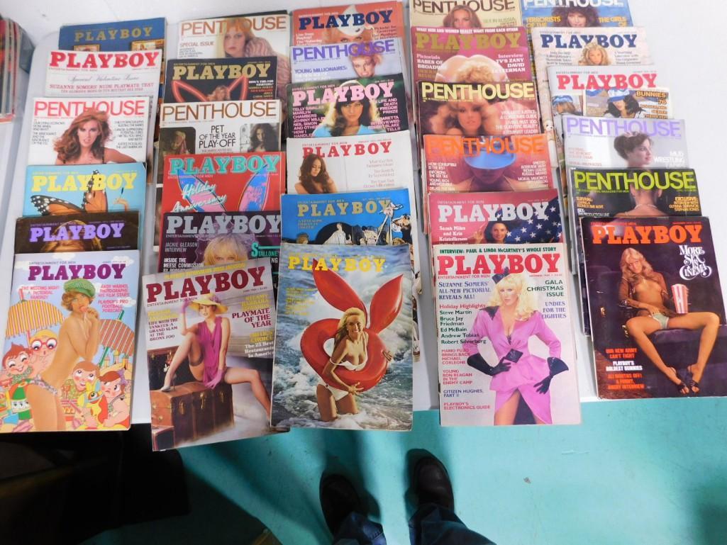 Lot of 30 Playboy and Penthouse Magazines from the 1970's through 1980's (1 of 4)