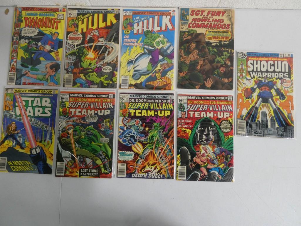 Lot of 9 Comic Books including Shogun Warriors #1 Dynomutt, Incredible Hulk, Star Wars, Team-Up (1 of 8)