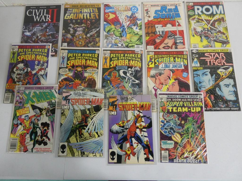 Lot of 14 assorted Marvel Comic Books including Star Trek #1 (1 of 7)