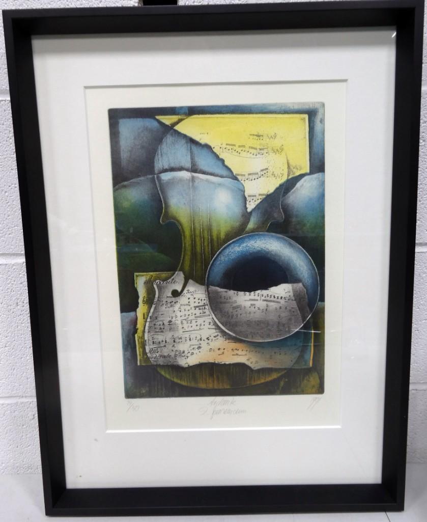 Grenzeman "Andante" Pencil Signed and Numbered Music Themed Framed Print (1 of 4)