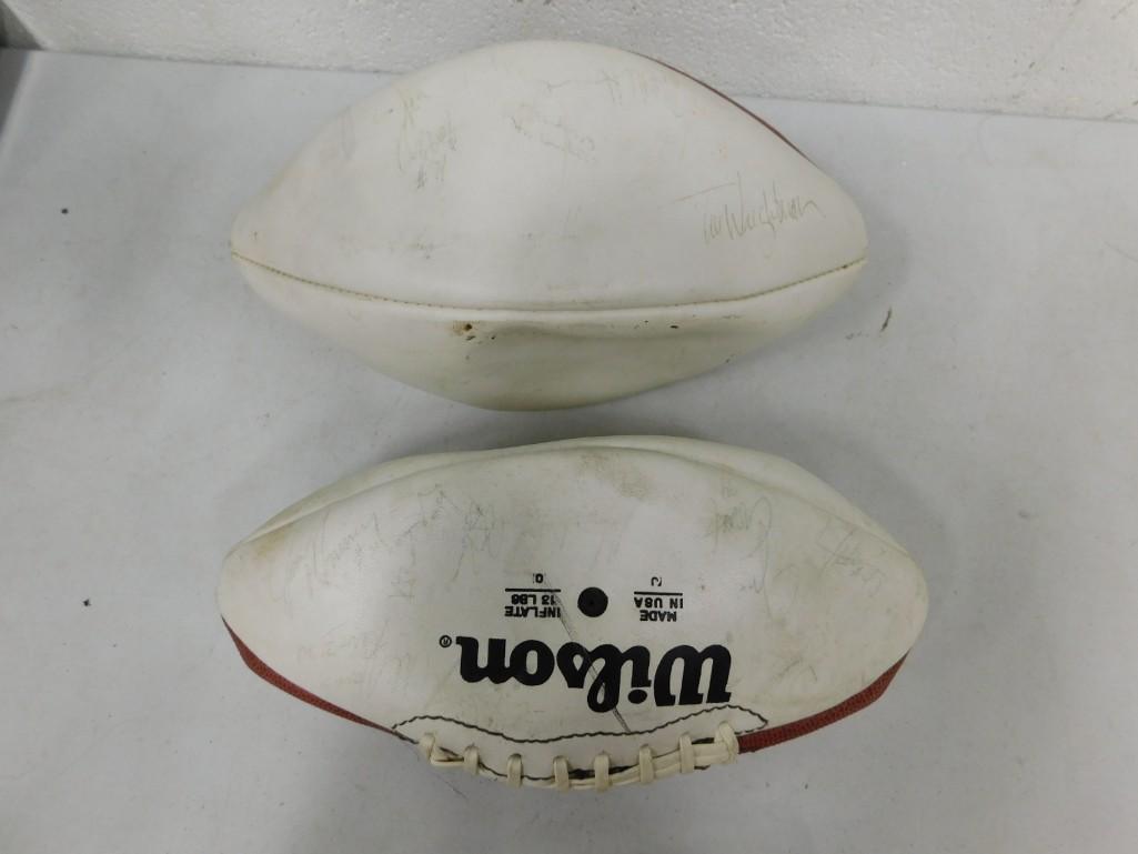 2 Autographed Footballs, Unknown Signatures (1 of 4)