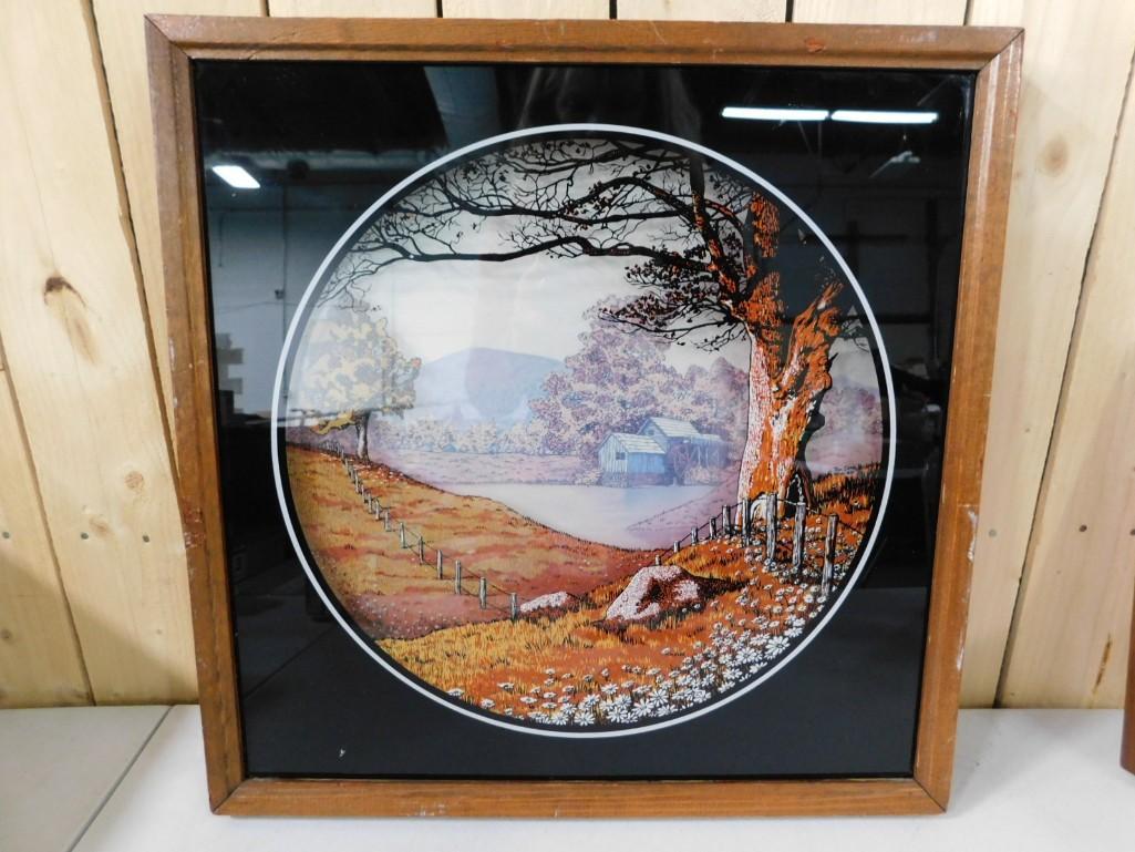 2D Farm Scene Framed - Lulu's of Utah 1978 (1 of 4)