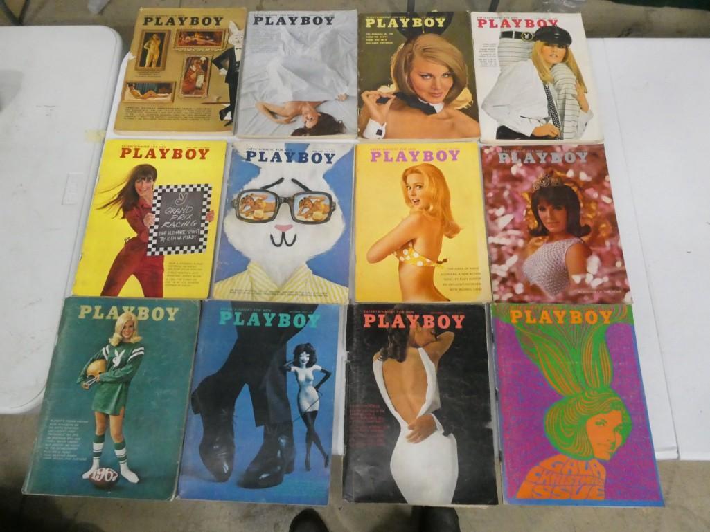 Lot of 12 Playboy Magazines from 1967 - Complete year (1 of 5)