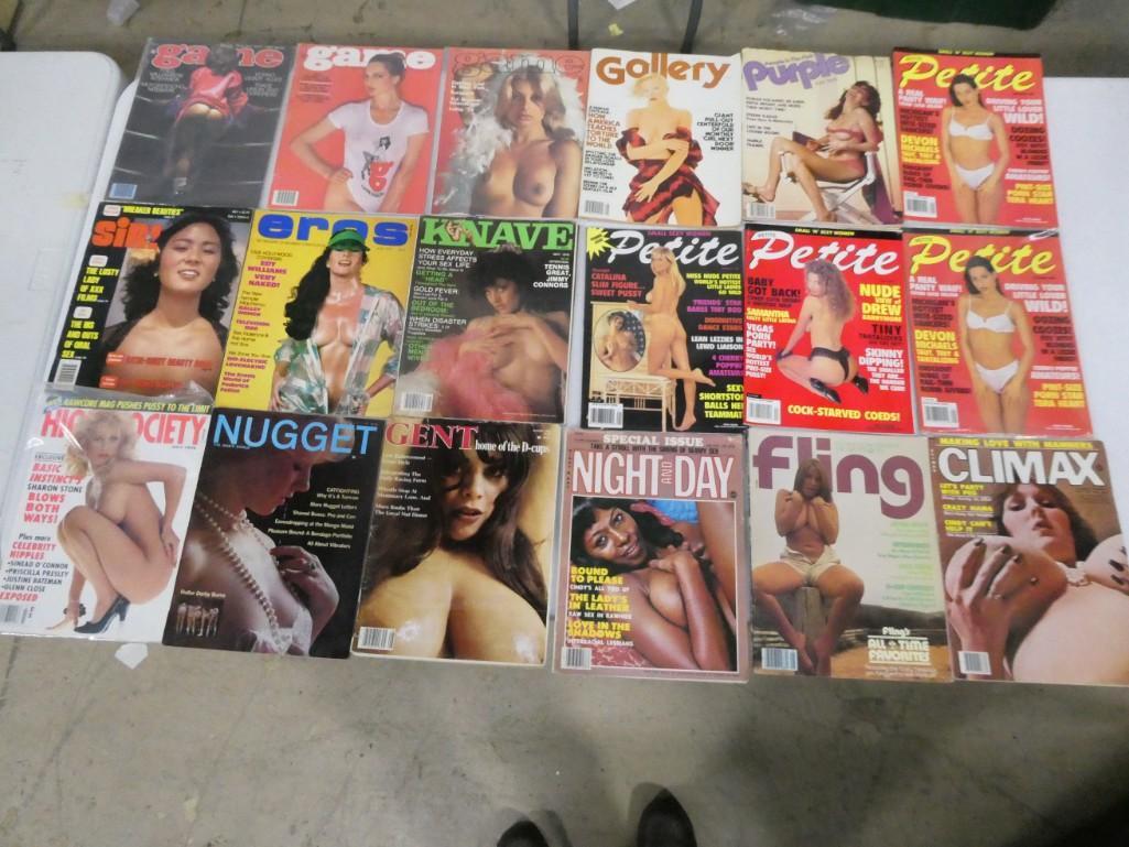 Lot of 18 Adult Magazines including Gent, Nugget, Night and Day, Fling, Climax (1 of 6)