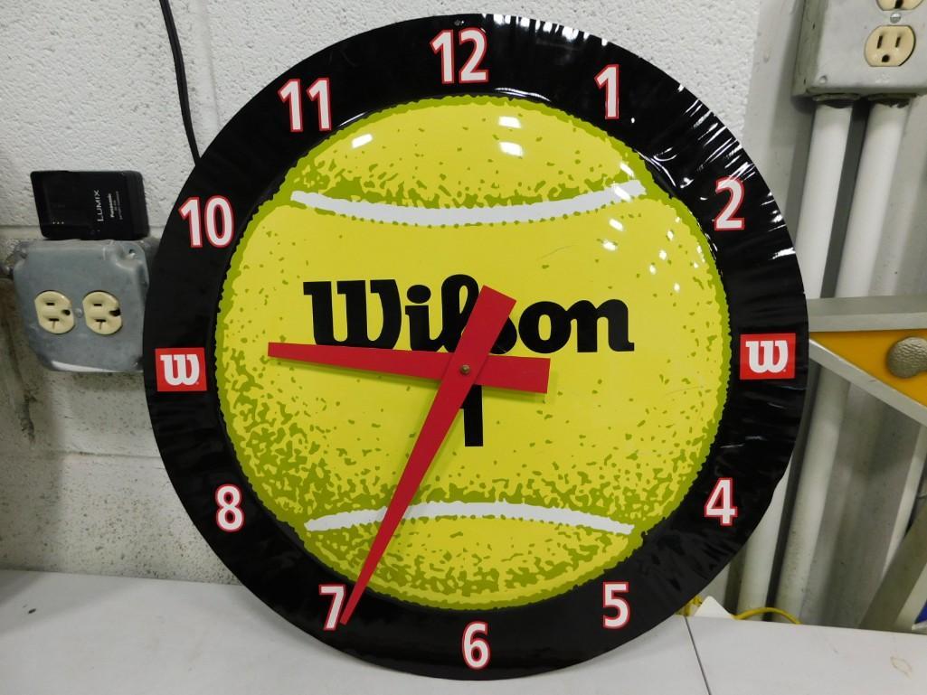 Large Wilson Tennis Ball Clock: Large Wilson Tennis Ball Clock Condition: untested