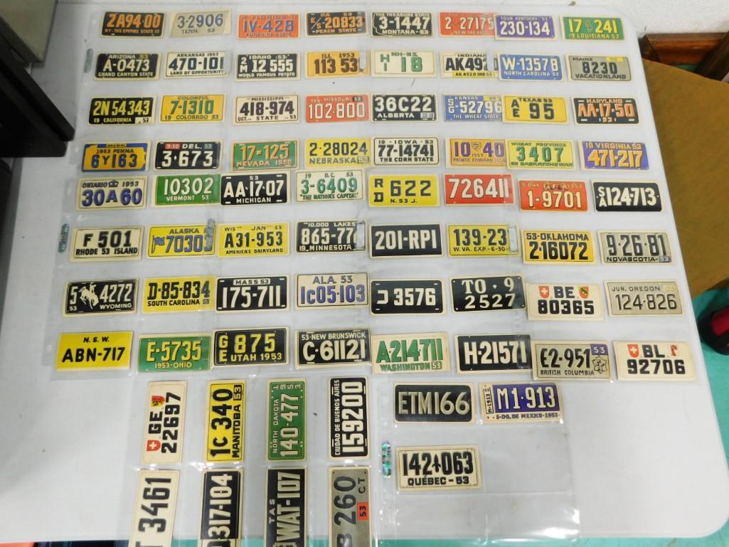 1953 Complete Set of 75 Topps License Plate Cards (1 of 5)