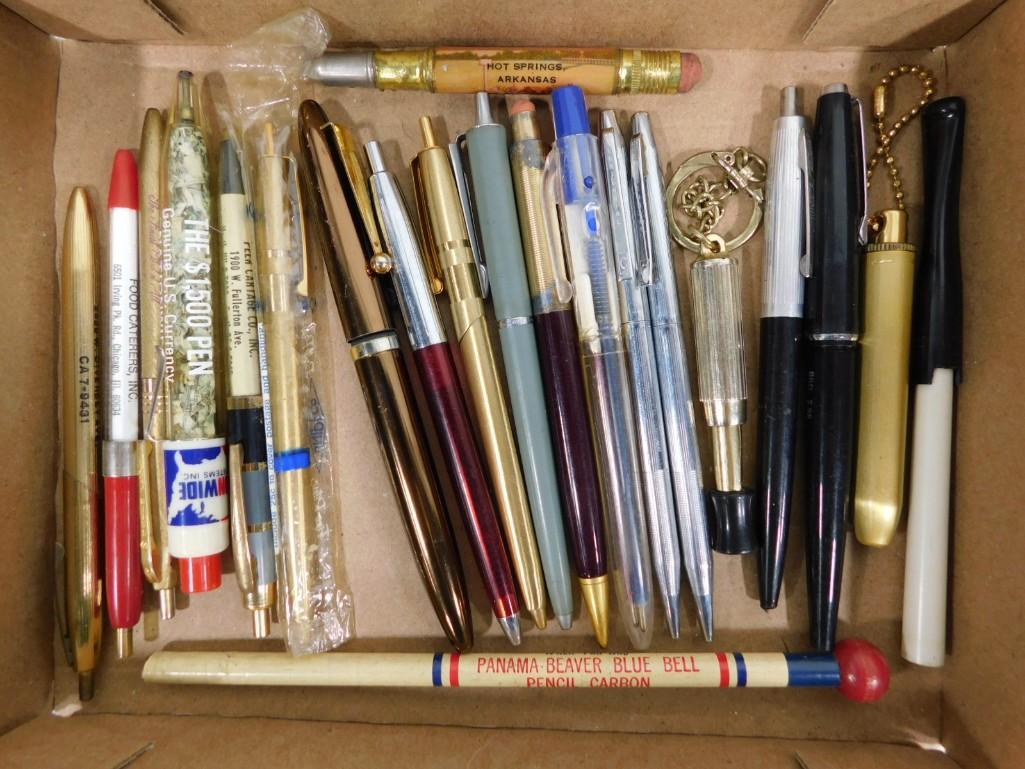 Lot of Vintage Pens and Pencils featuring an Advertising Bullet Pencil, Fountain, etc (1 of 3)