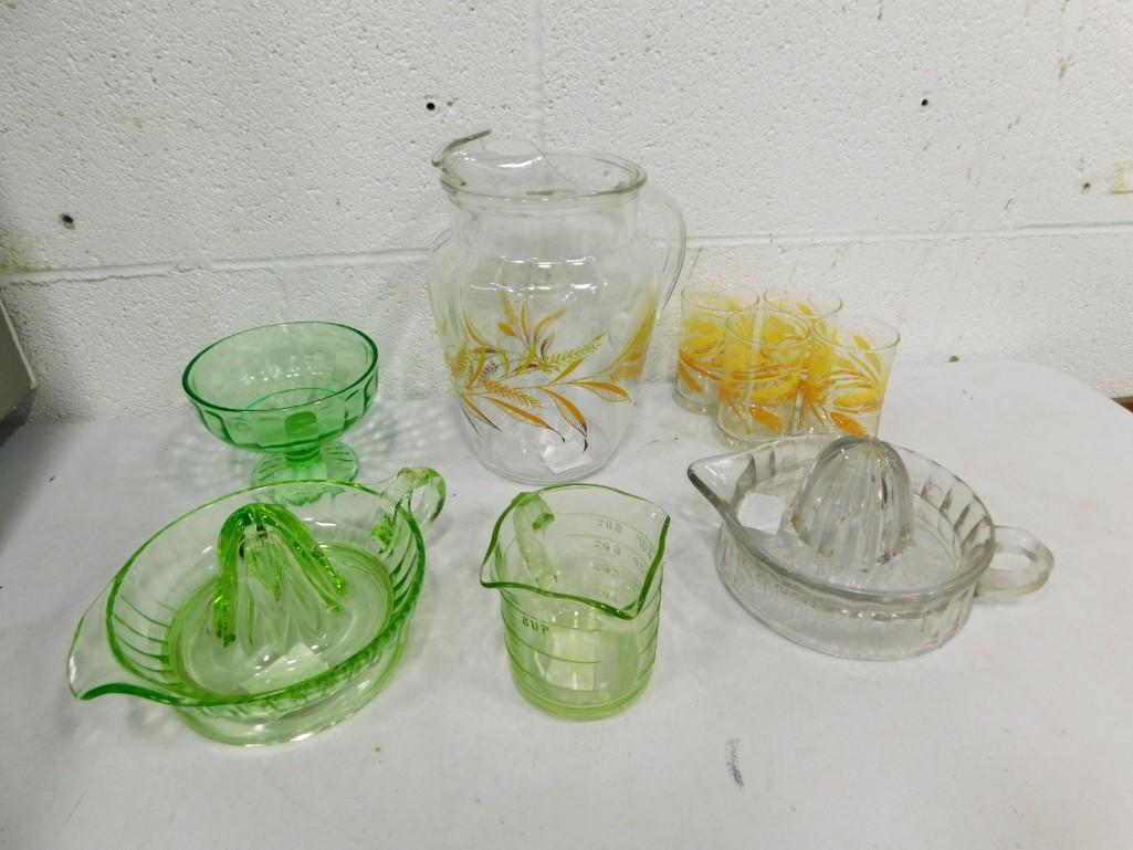 Lot of Asst Glassware incl Tumblers, Juicers, Measuring Cups, etc (1 of 5)
