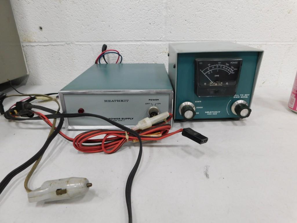 Heathkit HM-102 Ham Radio RF SWR Watt Meter and Heathkit AC Power Supply (1 of 5)